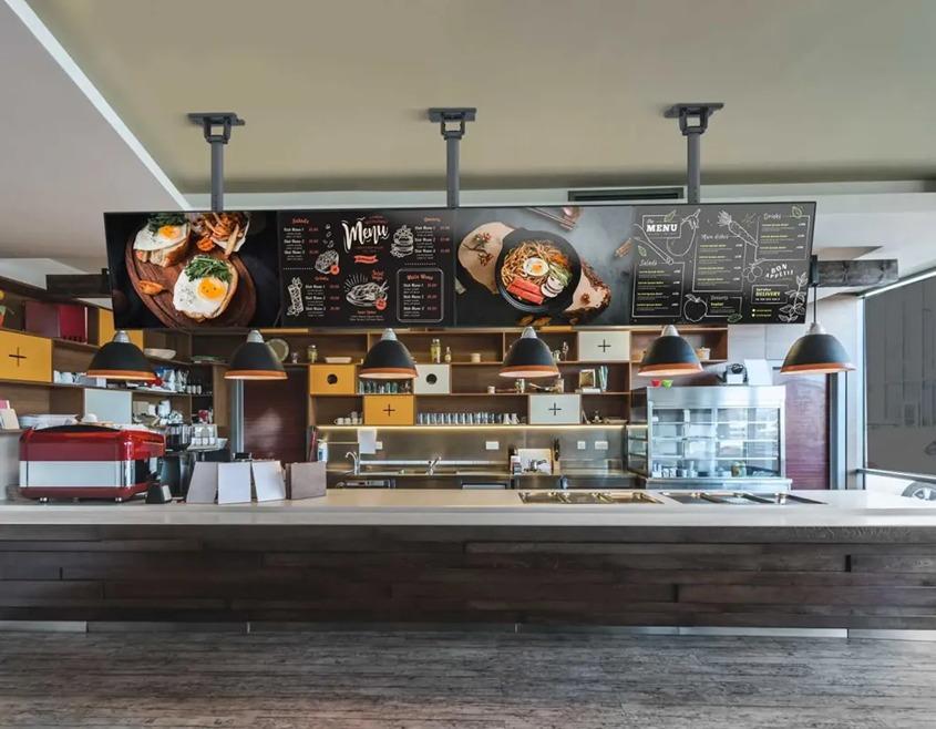 Ceiling-mounted signage ensures your message is seen from a distance, ideal for retail stores, airports, and hospitals.