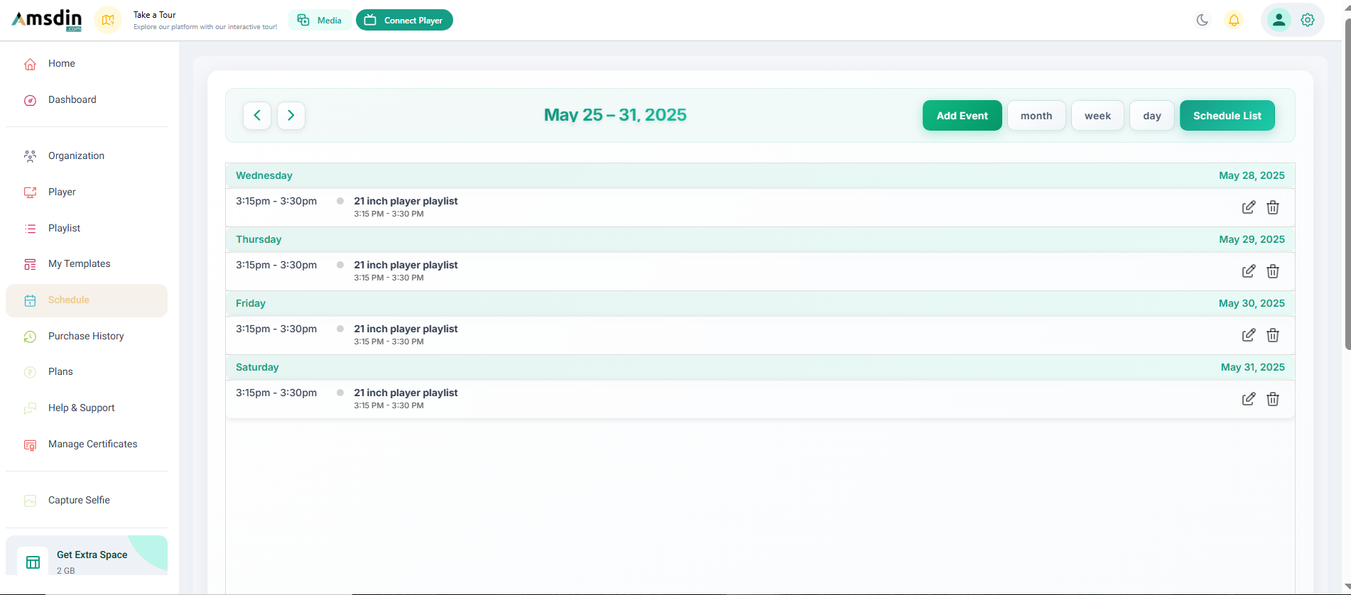 Digital Signage Software with Scheduling Feature